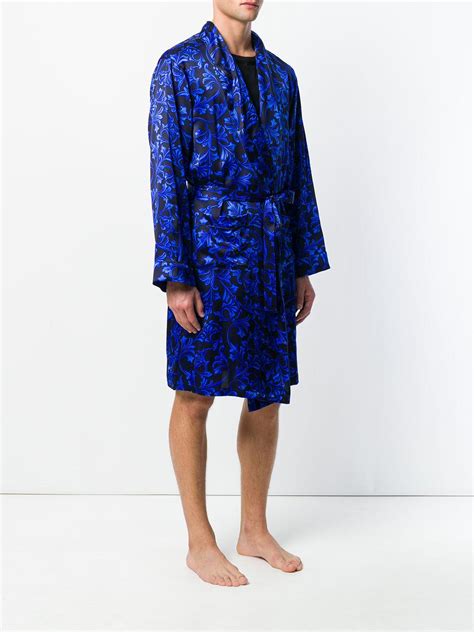 versace dressing gown blue|versace morning gown.